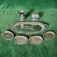 Vintage Decorative Tabletop Omscolite Lighter Ashtray Smokers Set Made In Japan picture