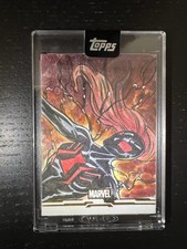 2026 Topps Marvel Mint Venomized Black Widow Original Sketch Card 1/1 Bradley picture