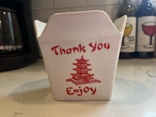 Mad Engine Ceramic Thank You Enjoy Take Out Fun Decor Or Succulent Planter picture