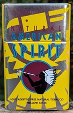 Vtg Natural American Spirit Tobacco Pocket Tin Case Yellow Lights Empty GC picture