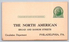 The North American Newspaper Philadelphia PA Blank Back Postal Card c1910 picture