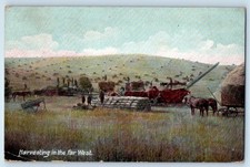 c1910s Harvesting In The Far West Smyrna Delaware DE Farming MOB Cancel Postcard picture