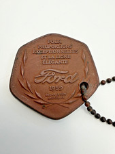 1959 Ford Key Chain FOB Vintage ~ Elegant Design Gold Medal Brussels, Belgium picture