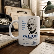 Vintage Valium Medical Ad Coffee Mug Retro Pharma Humor Cup Nurse Doctor Gift picture