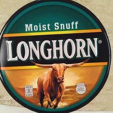 EMBOSSED LONGHORN MOIST SNUFF METAL SIGN 2006 picture