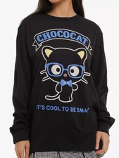 Sanrio Chococat Cool to be Smart Long-Sleeve T-Shirt Black Juniors XL NEW NWT picture