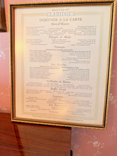 Vintage 1977 Framed Claridge's Hotel Diner A La Carte Menu London UK July 27 picture