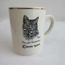 VTG Railroad Chessie System Cat Ceramic Coffee Mug Train Advertising picture