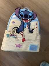 NEW 2024 Disney Parks Loungefly Stitch & Scrump Beach Day Sand Castle Backpack picture