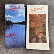 Vintage Official Minnesota Highway Travel Road Maps Lot of 2 1985-86 & 1987-88 picture