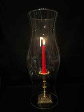 LARGE Hurricane Style Clear Glass Shade 15 3/4 in Tall and 5 1/4 in Diameter  picture