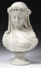 ⚡️⚡️Outstanding Veiled Bride Bust By Raffaele Monti Circa 1861⚡️MASTERPIECE picture