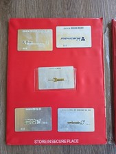 45 Vintage Airline Ticket Validation Plates TWA Alitalia Swissair Delta + More picture