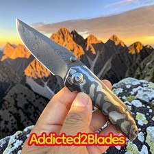 Daniel Koert Custom Knife Mini Sabot Damascus Blade Rare Zir Accents USA picture