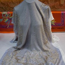 Ermanno Scervino authentic modal fabric Ornamental logo Paisley 175 x 68 cm. picture