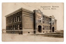 People Fairmount School Duluth Minnesota MN Real Photo Postcard RPPC Posted 1914 picture