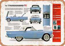Classic Car Art - 1957 Ford Thunderbird Spec Sheet - Rusty Look Metal Sign picture
