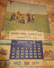 Vintage 1946 Minneapolis Moline MM Farm Machinery Advertising Calendar SD picture