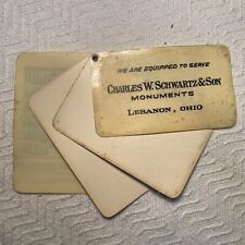 1925 Celluloid Calendar Notebook CHARLES W.SCHWARTZ & SON MONUMENTS, LEBANON, OH picture