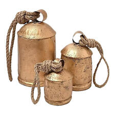 Set of 3 Giant Harmony Cow Bells Vintage Handmade Rustic Christmas Bell Home picture