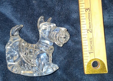 Vintage Clear Lead Crystal Scottish Terrier / Westie Dog Figurine Paperweight picture