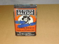 VINTAGE SIR WALTER RALEIGH PIPE & CIGARETTES SMOKING TOBACCO TIN *EMPTY****** picture