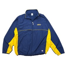 Vintage US Navy Windbreaker Blue yellow military y2k Large track jacket Soffe picture