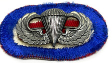 Vintage WW2 US Army Airborne Sterling Silver Paratrooper Jump Wings Pin Badge picture