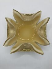 Vintage Murano Buttery Yellow Cased Art Glass Tulip Flower Bowl Dish 5