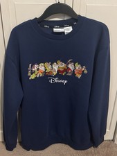 **Disney Snow White and the Seven Dwarfs Navy Blue Crewneck Sweatshirt – Large picture