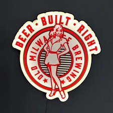 Miller Old Milwaukee Beer Built Right Brewing Lighted Wall Sign Breweriana picture