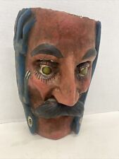 Guatemalan Folks Art. Dance mask old Hand Carving Wood Mask W/ Lizard picture