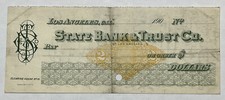 1900-1909 UNUSED LOS ANGELES CALIFORNIA STATE BANK & TRUST CHECK CLEARING HOUSE picture