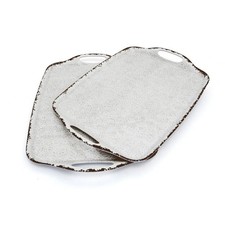 TP Melamine Serving Trays with Handles, 17” x 12”, Set of 2, Rustic picture