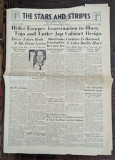 Stars & Stripes Newspaper July 21 1944 Operation Valkyrie Attempt on Hitler WWII picture