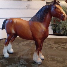 Vintage 1969 Breyer chalky brown Clydesdale Mare collectible horse picture