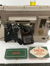 Vintage Singer Sewing Machine Model 301 with Zig Zag Attachment, Feet, Control. picture