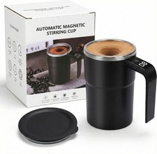 Self Stirring Mug, Auto Magnetic Coffee Mug with LED Display Temperature, Rechar picture