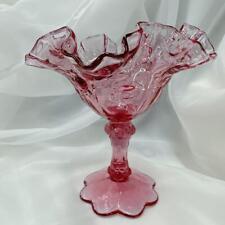 Engraved Fenton Pink Cabbage Rose Candy Dish from japan picture