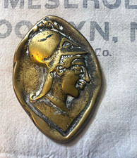 Bronze Ancient Greek Drachma Coin Replica Paperweight - Athena/Pericles Relief picture