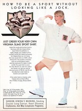 VIRGINIA SLIMS Sport Shirt Woman 80s Fashion 1988 Vintage Print Ad picture