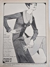 1965 Women's Franklin Simon Mindy Malone Dress vintage Fashion Art Ad picture