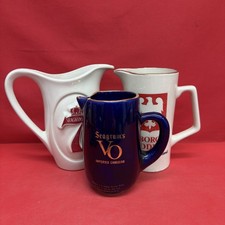 Vintage Advertising Ceramic Pitchers Lot of 3 Seagram’s 7 VO Wyborowa Vodka picture