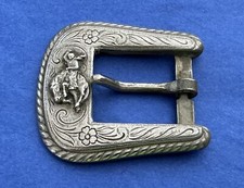 VTG Rare Old Western American Miller Denver CO Ride Em Cowboy Ranger Belt Buckle picture
