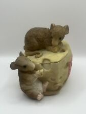 Stone Critters Keeper Mice with Cheese Trinket Box GRADE A CHEESE picture