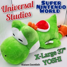 LARGE Yoshi Nintendo World Sleeping Plush Cushion Pillow Green Universal Epic 37 picture