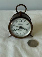 Early 1900's Antique Waltham Alarm Clock, Petite, Made In France WORKS picture