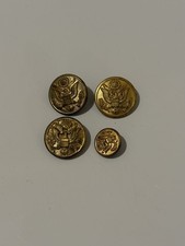 Vintage US Army Brass Great Seal Uniform Buttons Lot 4 Scovill Waterbury Co picture