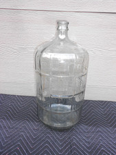 VINTAGE 5 GALLON WINE -WATER BOTTLE -JUG 22 x 10 in HEAVY EMBOSSED GLASS -XX 8 A picture