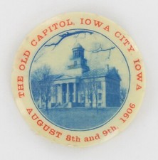 Old Capitol Iowa City Week 1906 Carnival Fair Festival University College Button picture